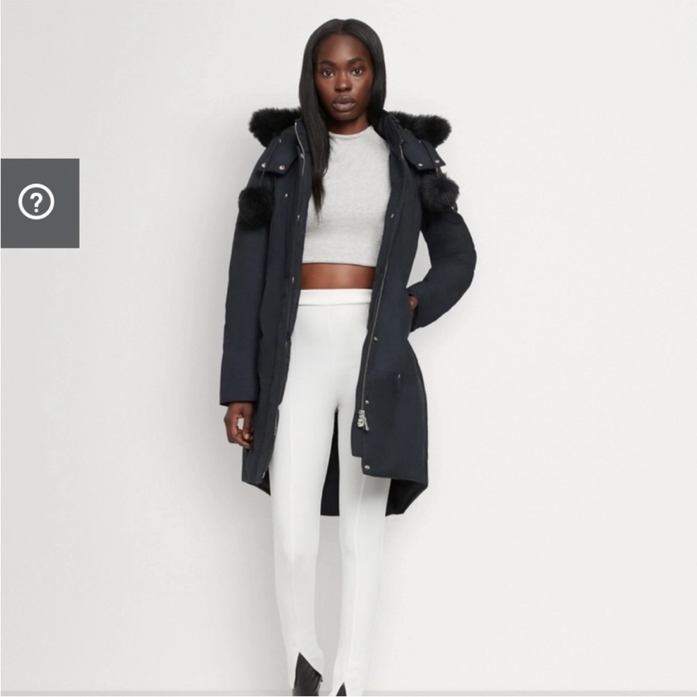 Moose Knuckles Women's Black Fur-Trim Puffer Coat